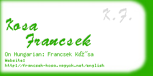 kosa francsek business card